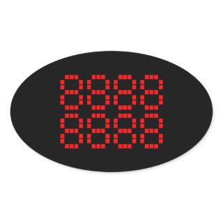 八八八八八八八八 88888888 | Lucky Numbers Oval Sticker