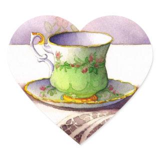 0001 Teacup on Lace Stickers