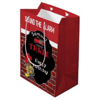 00th Birthday Party - Sound the Alarm -Fireman Medium Gift Bag