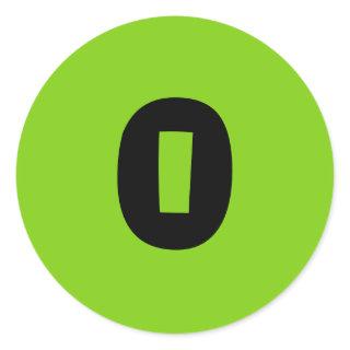 0 Small Round Green Number Stickers by Janz