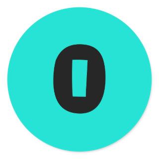 0 Small Round Turquoise Number Stickers by Janz