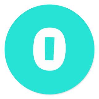 0 Small Round Turquoise Number Stickers by Janz