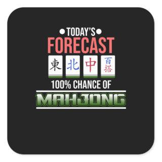 100% Chance Of Mahjong Game Mahjong Player Games Square Sticker