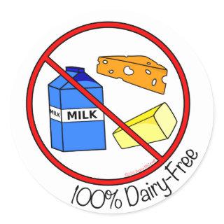 “100% Dairy Free” Stickers (Large)
