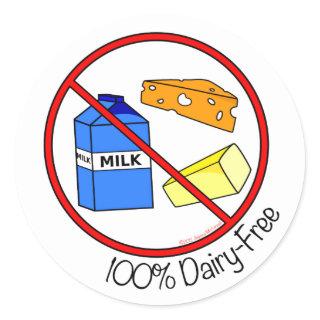 “100% Dairy Free” Stickers (Small)