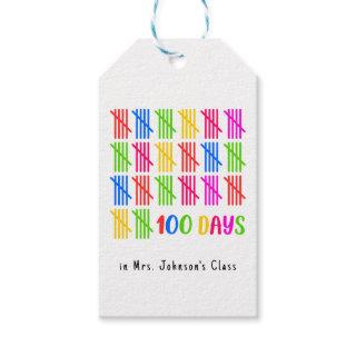 100 Days of School Colorful Tally Mark Gift Tags