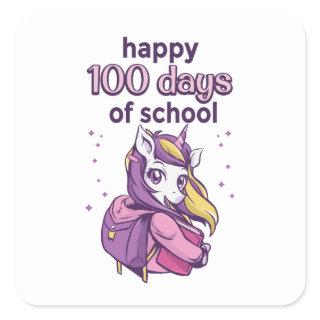 100 days of school square sticker
