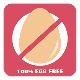 100% Egg Free Food Allergy Alert Stickers
