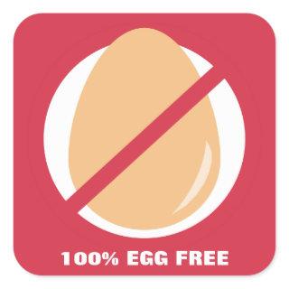 100% Egg Free Food Allergy Alert Stickers