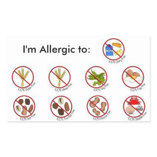 100% Food Allergy Free- Choose Your Allergy Rectangular Sticker