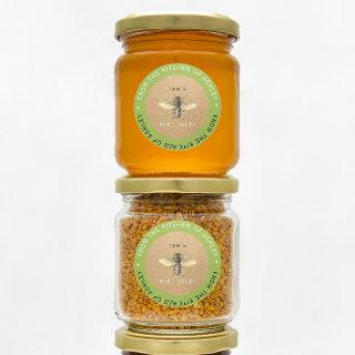 100% Homemade Honey Kitchen Organic Bee Green Classic Round Sticker