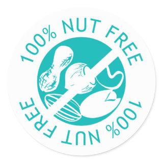 100% Nut Free Customized Color Label