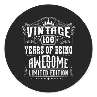 100 Years Of Being Awesome Classic Round Sticker