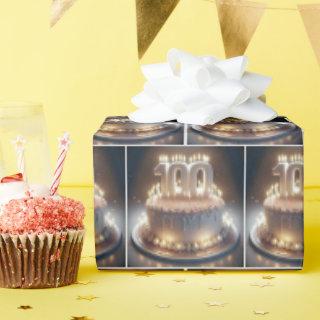 100th Birthday Cake With Many Candles