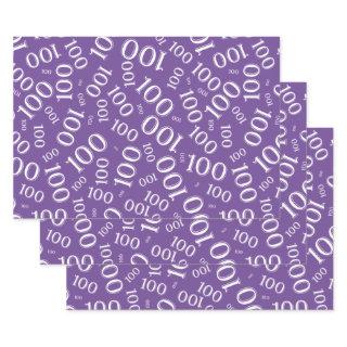 100th Birthday  Purple Number Pattern 100    Sheets