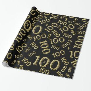 100th Black/Gold Random Number Pattern Large