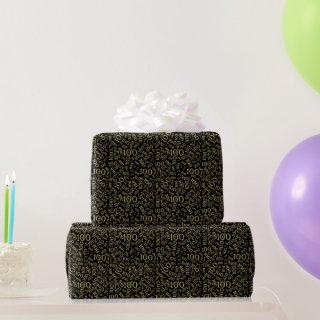 100th Black/Gold Random Number Pattern Small
