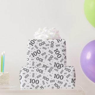 100th Black/White Random Number Pattern Medium