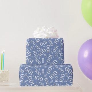 100th Blue/White Random Number Pattern Medium