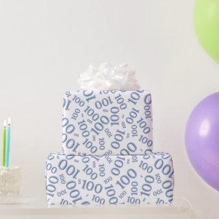 100th Blue/White Random Number Pattern Medium