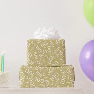 100th but Gold/White Random Number Pattern Medium