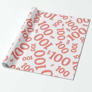 100th Coral/White Random Number Pattern Large