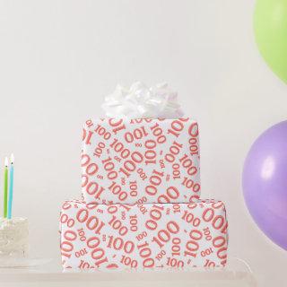 100th Coral/White Random Number Pattern Medium