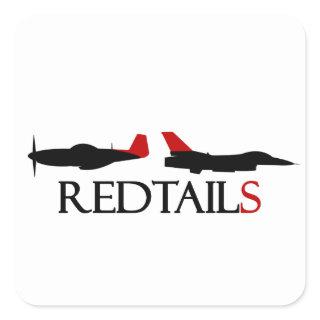 100th Fighter Squadron "Red Tails" Heritage Square Sticker