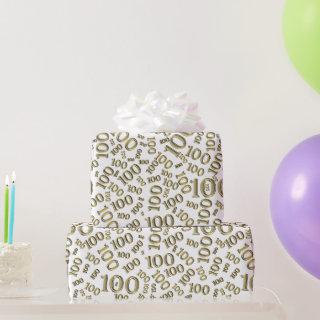 100th Gold/White Random Number Pattern Medium