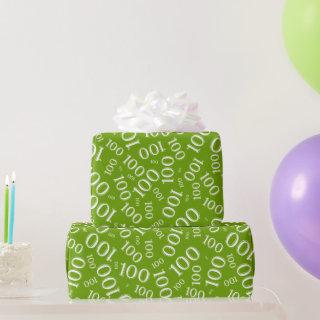 100th Green/White Random Number Pattern Medium