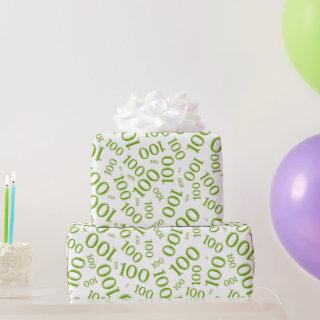 100th Green/White Random Number Pattern Medium