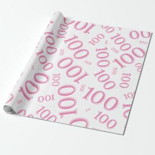 100th Pink/White Random Number Pattern Large