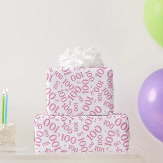 100th Pink/White Random Number Pattern Medium
