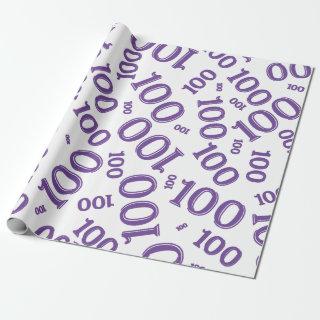 100th Purple/White Random Number Pattern Large