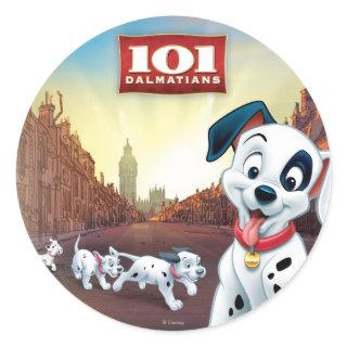 101 Dalmatian Patches Wagging his Tail Classic Round Sticker