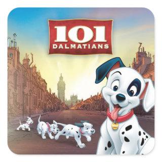 101 Dalmatian Patches Wagging his Tail Square Sticker