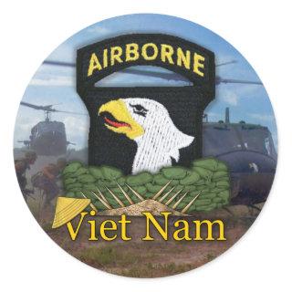 101st ABN airborne division veterans vietnam Classic Round Sticker