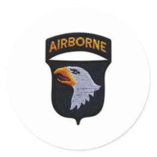 101st ABN Airborne Screaming Eagles Veterans LRRP Classic Round Sticker