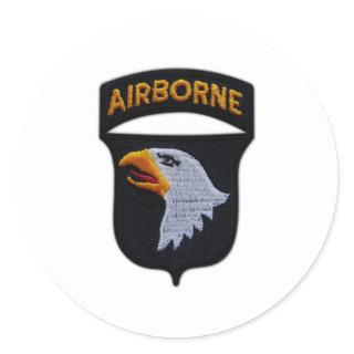 101st ABN Airborne Screaming Eagles Veterans LRRP Classic Round Sticker