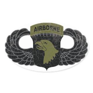 101st Airborne Division "Screaming Eagles" RUSTIC Oval Sticker