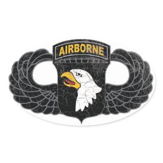 101st Airborne Division "Screaming Eagles" RUSTIC Oval Sticker