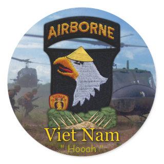 101st airborne division screaming eagles vietnam classic round sticker