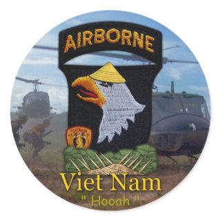 101st airborne division screaming eagles vietnam classic round sticker