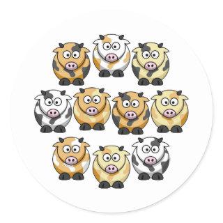 10 Cow Small Sticker