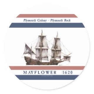 10 mayflower plymouth colony classic round sticker