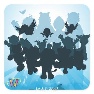 10 Years of Webkinz Silhouette Square Sticker