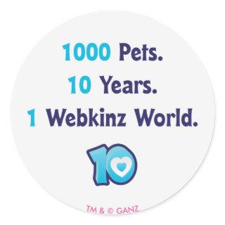 10 Years of Webkinz Stats Classic Round Sticker