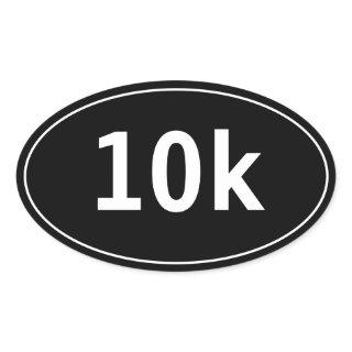 10k Race Walk Run Oval Sticker
