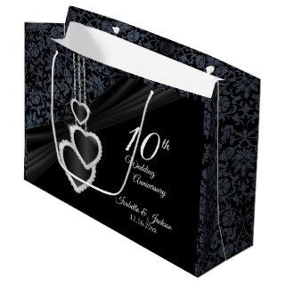10th Black Onyx & White  Anniversary - Large Large Gift Bag
