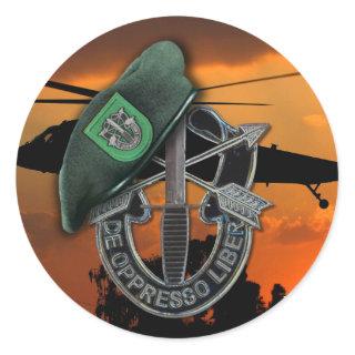 10th Special forces Green Berets SF veterans vets Classic Round Sticker